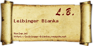Leibinger Bianka névjegykártya